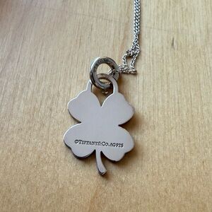 Tiffany & Co. silver necklace with a four-leaf clover pendant, Never Worn